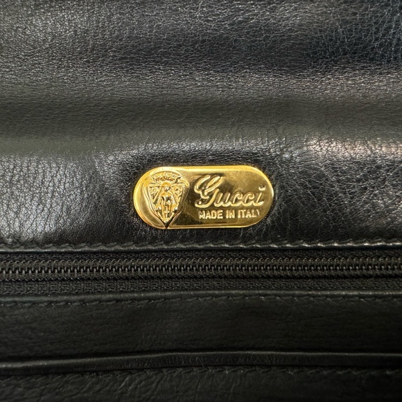 GUCCI Authentic Vintage Black Leather Clutch, Crossbody, Shoulder Bag. - Picture 6 of 13
